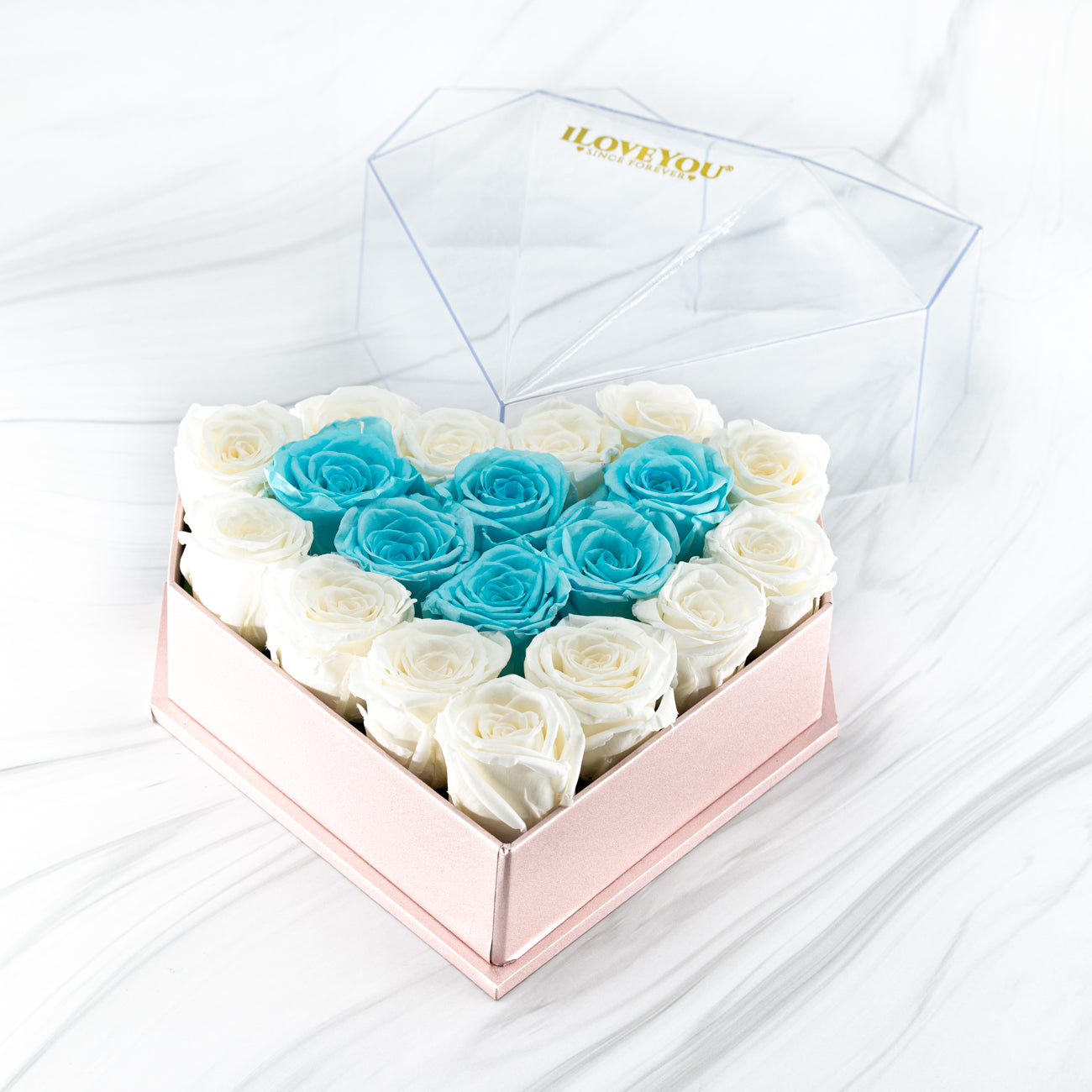 Pink "Love" Box - Tiffany Blue and White