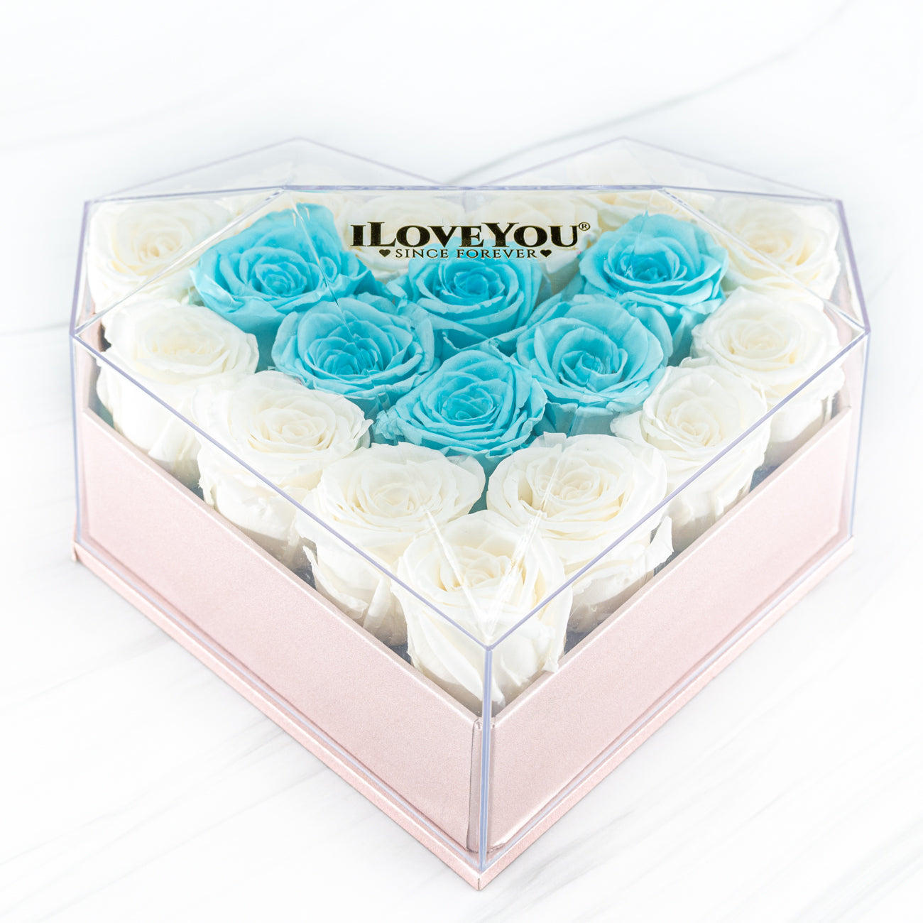 Pink "Love" Box - Tiffany Blue and White