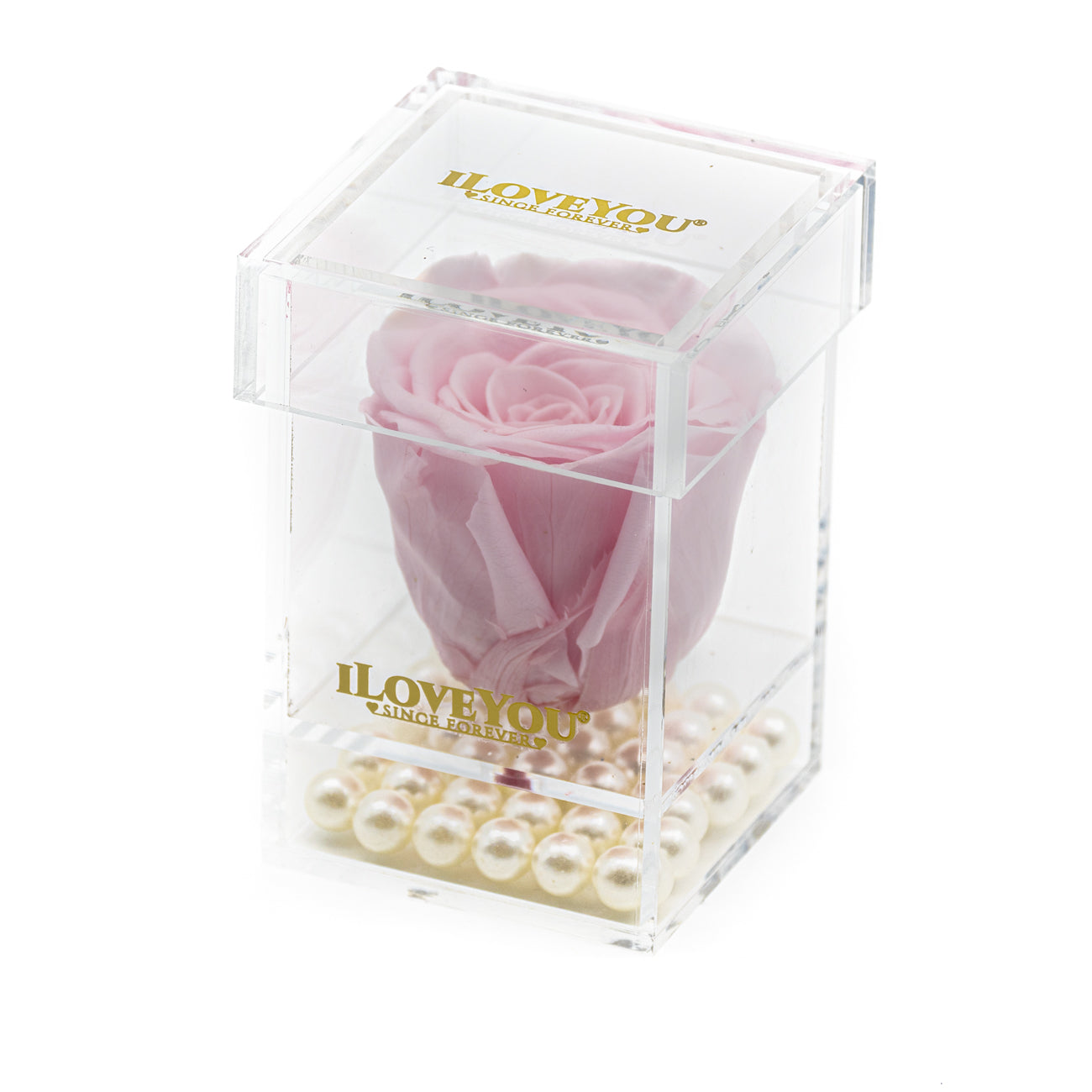 Petite Square Rose Jewel Box - Blush