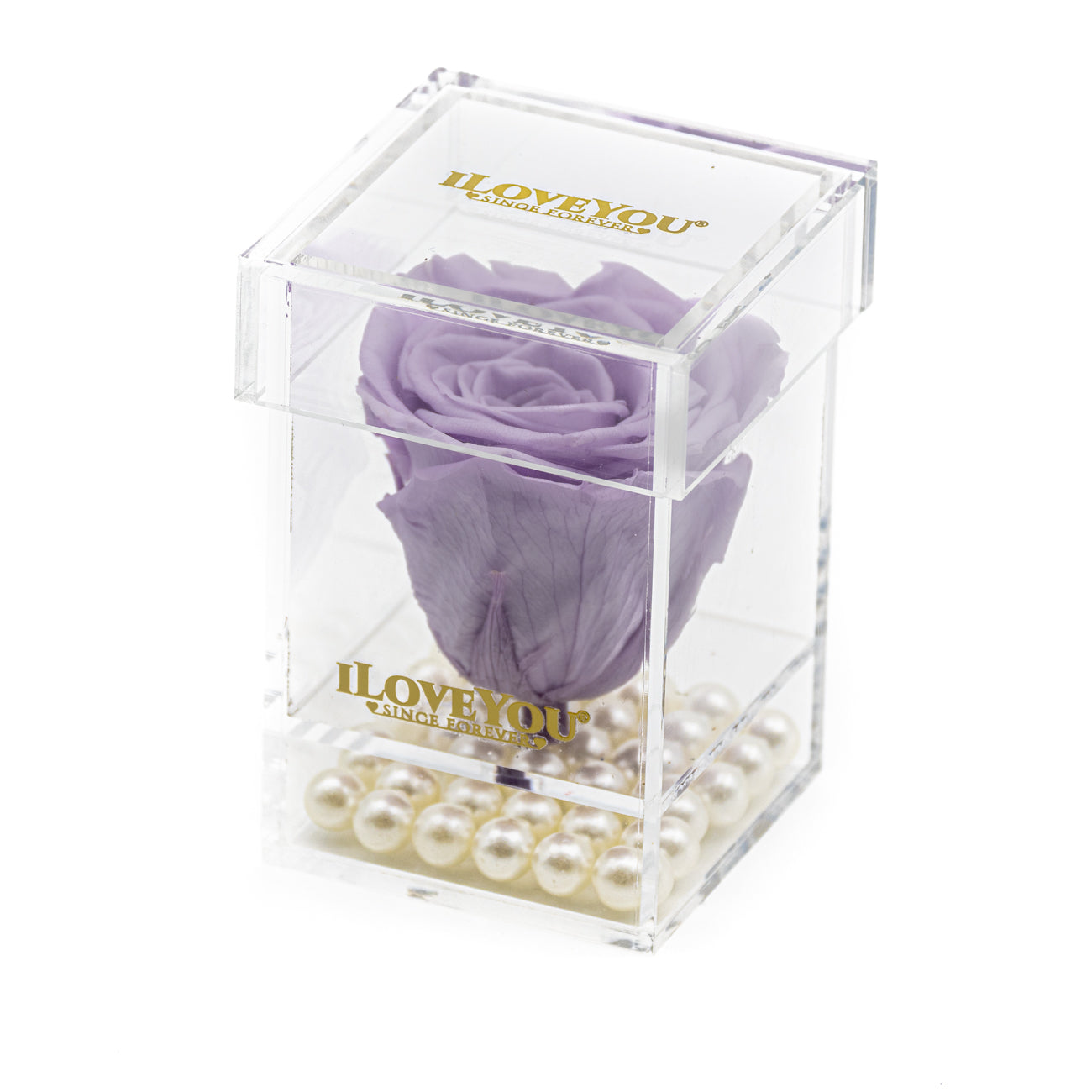 Petite Square Rose Jewel Box - Lavender