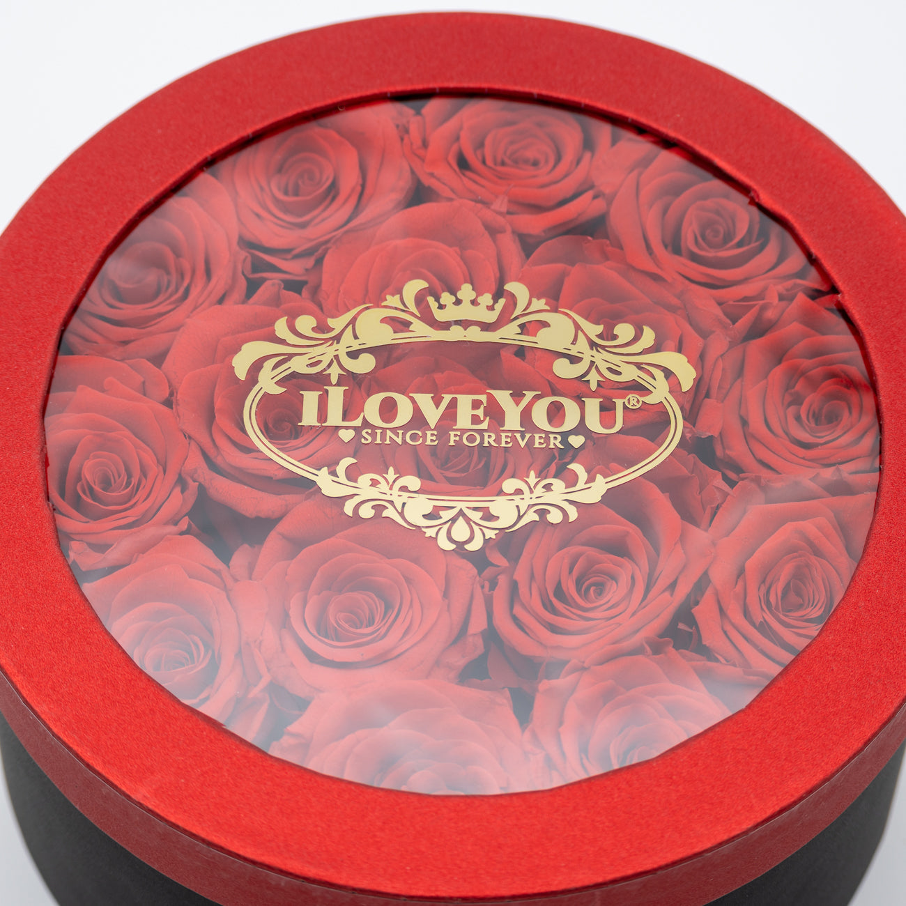 Red Sparkling Medium Round Shadow Box - Red