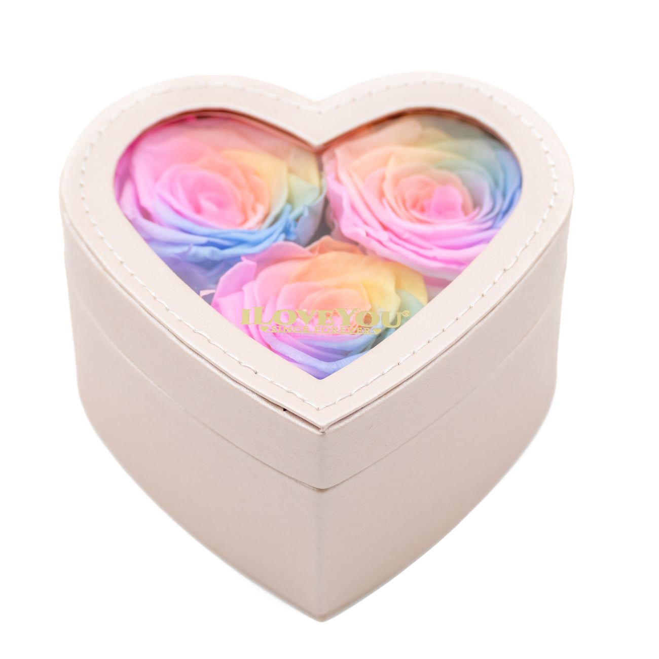 Pink Petite Heart Leather Shadow Box - Rainbow