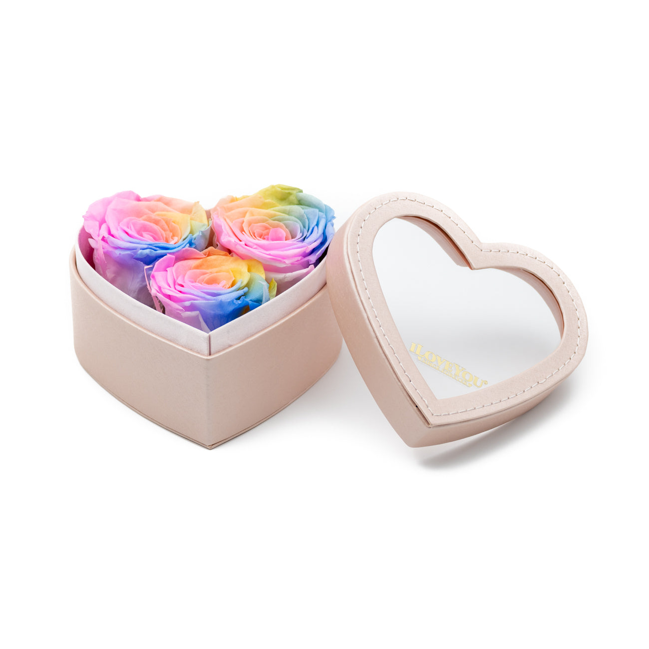 Pink Petite Heart Leather Shadow Box - Rainbow